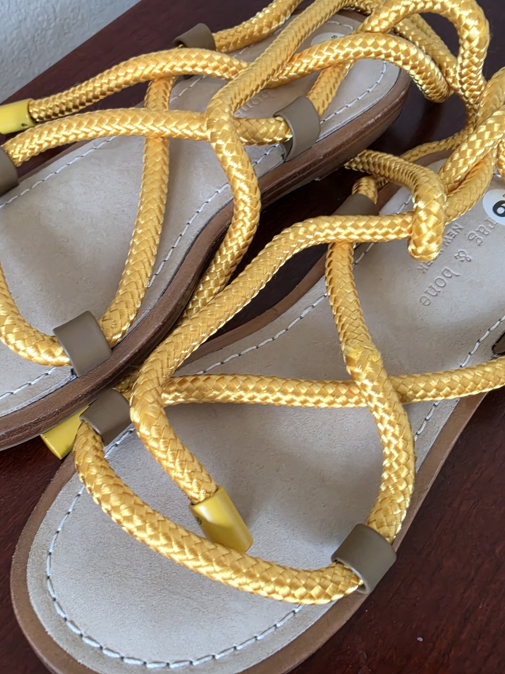Rag & Bone 'Infinity' Yellow Sandal Size 6.